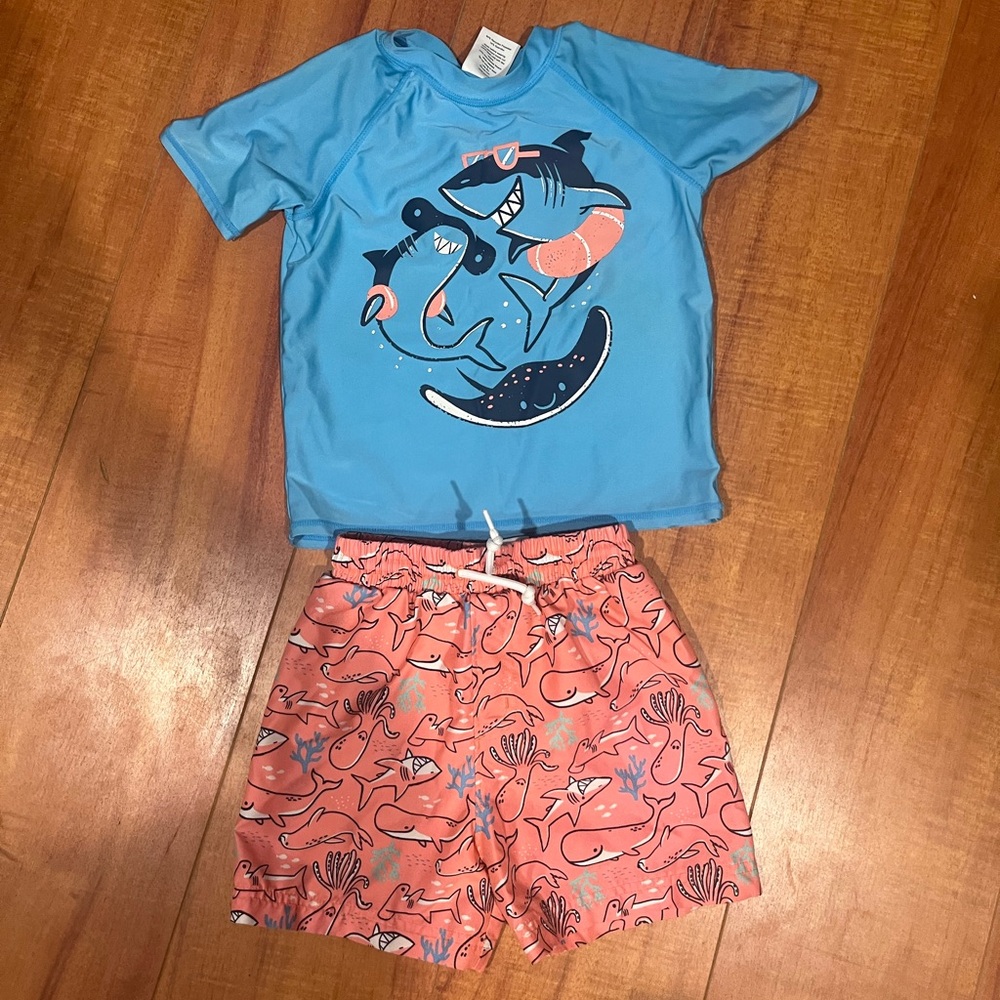 Rash Guard and Bathing Suit Set